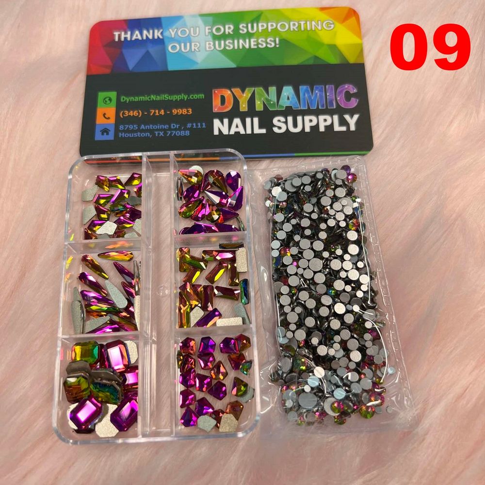 mixed nail rhinestone set - 10