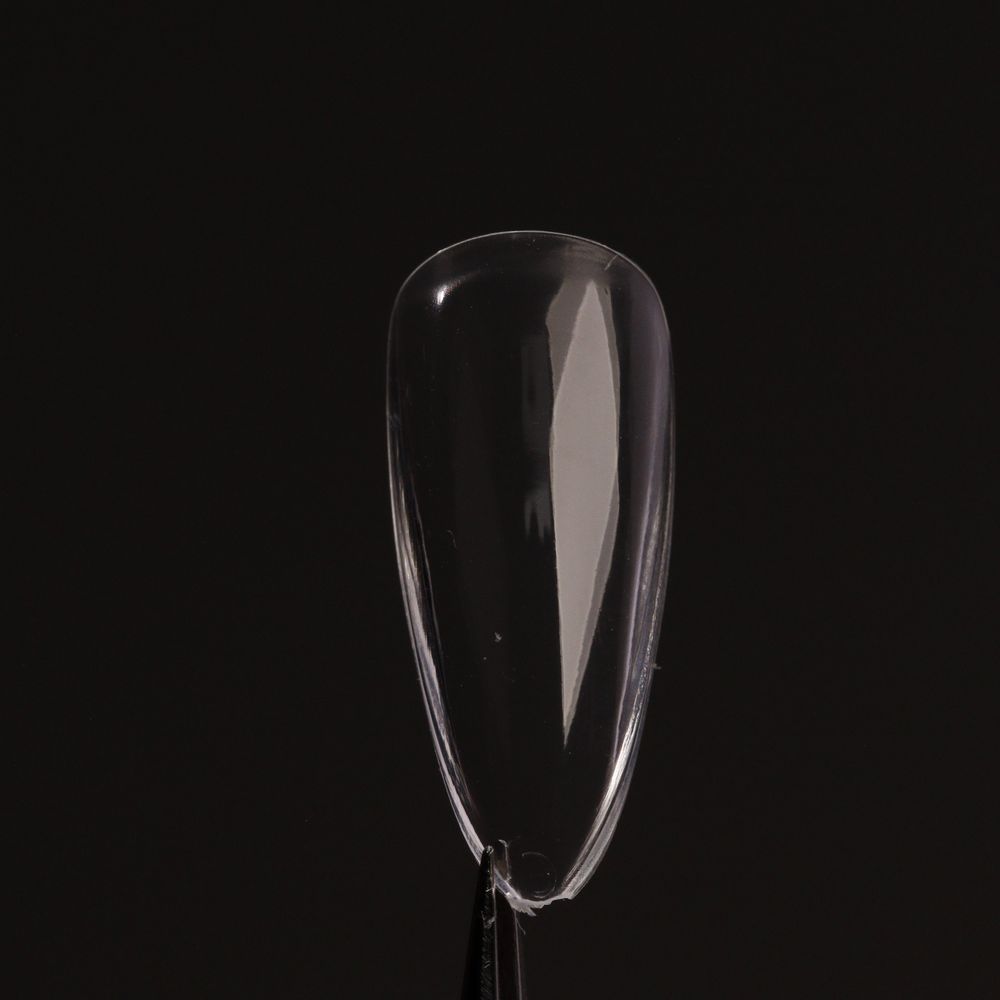 Short natural stiletto soft gel tips - 2