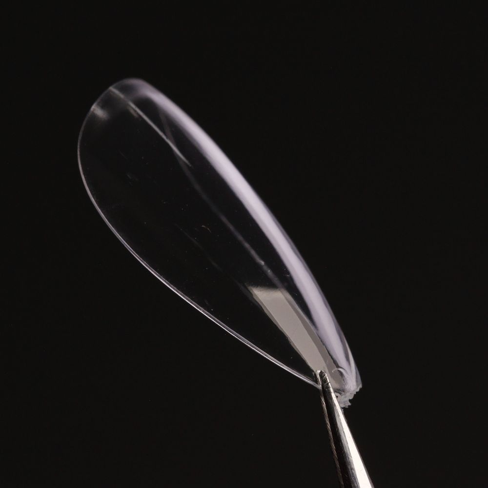 Short natural stiletto soft gel tips - 4