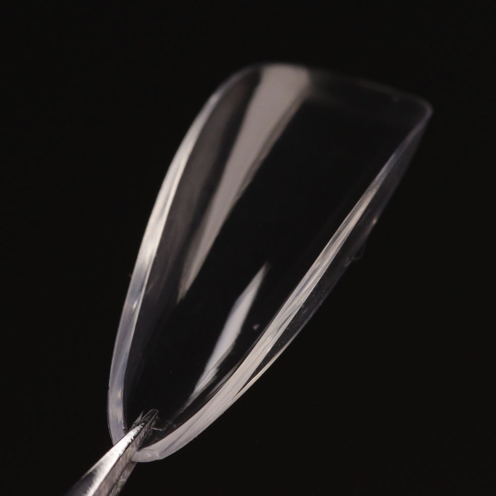 Short natural stiletto soft gel tips - 5