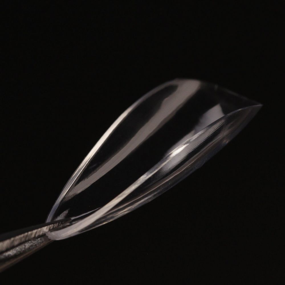 Short natural stiletto soft gel tips - 8