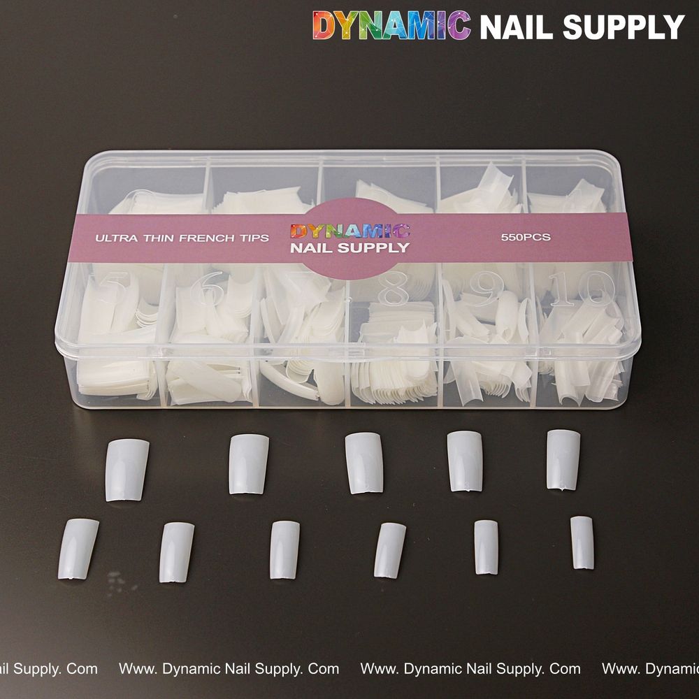 Ultra thin natural white French tips box - 2